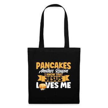 Pfannkuchen Frühstückspfannkuchen Fluffiger Flachk - Stoffbeutel - Schwarz - Vorne