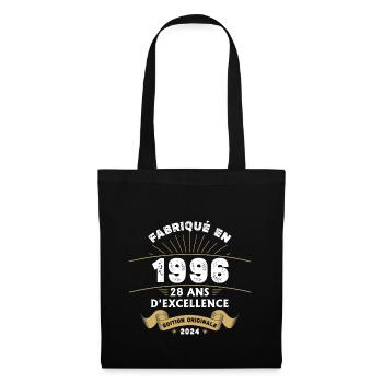Hergestellt im Jahr 1996 28 Jahre ursprüngliche Exzellenz - Stoffbeutel - Schwarz - Vorne