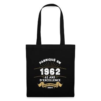 Made in 1962 62 Years of Original Excellence - Tote Bag - black - Front