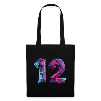NON. 12 NUMÉRO 12 COOL 12E ANNIVERSAIRE - Sac en tissu - noir - Devant