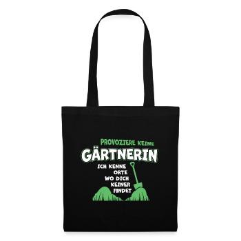 Gärtnerin Gartenarbeit Garten Lustig - Stoffbeutel - Schwarz - Vorne