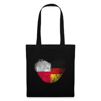Polen Fingerabdruck für stolze Deutsch-Polen - Stoffbeutel - Schwarz - Vorne