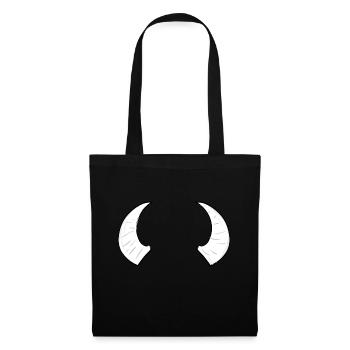 zwei hörner horn bulle widder symbol - Stoffbeutel - Schwarz - Vorne