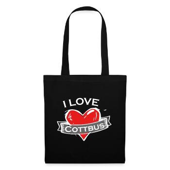 Cottbus - Ich liebe Stadtnamen in Tattoo Stil - Stoffbeutel - Schwarz - Vorne
