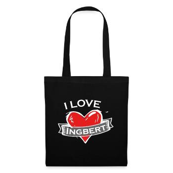 Ingbert - Ich liebe Stadtnamen in Tattoo Stil - Stoffbeutel - Schwarz - Vorne