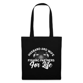 Husband and wife as fishing partners Fishing Gesche - Tote Bag - black - Front