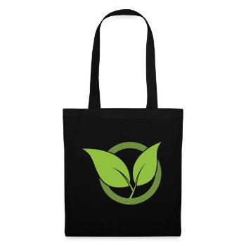 Conception d’icône de feuilles vertes pour les fiers végétaliens - Sac en tissu - noir - Devant