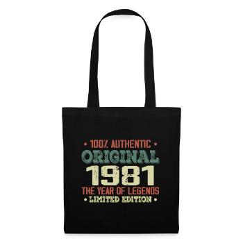 Légende Depuis 1981 Né en 1981 - 43e Anniversaire - Sac en tissu - noir - Devant