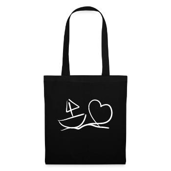 heart water swimming boat - Tote Bag - black - Front
