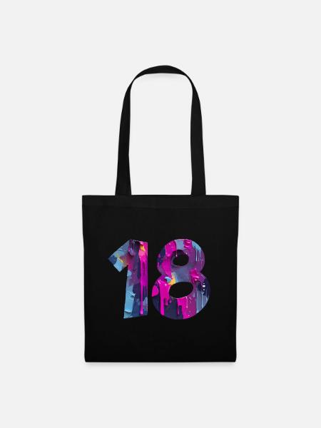 NR. 18 NUMMER 18 COOL 18. GEBURTSTAG - Stoffbeutel - Schwarz