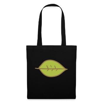 Feuille Vert Forme Nature - Sac en tissu - noir - Devant