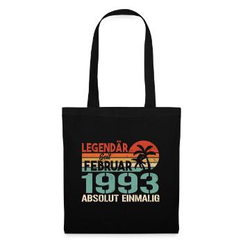 Cadeau d'anniversaire - né en février 1993 - Sac en tissu - noir - Devant
