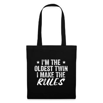 I'm The Oldest Twin Funny Twin Tees - Tote Bag - black - Front