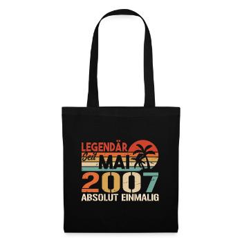 Legendär seit Mai 2007 - Geburtstag im Mai 2007 - Stoffbeutel - Schwarz - Vorne