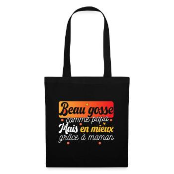 Beau gosse bébé enfant nourrisson body - Sac en tissu - noir - Devant