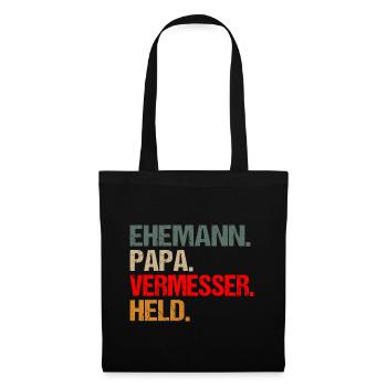 Vermesser Ehemann Papa Held - Stoffbeutel - Schwarz - Vorne