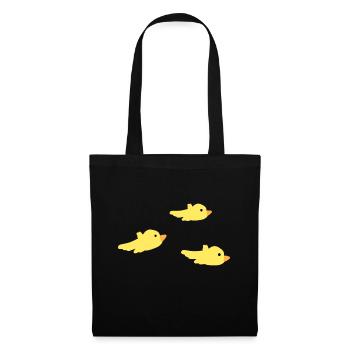 three birds yellow symbol fly - Tote Bag - black - Front