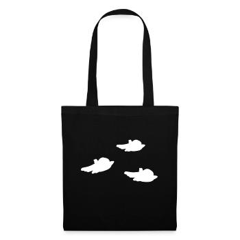 Symbole trois oiseaux dessin animé - Sac en tissu - noir - Devant