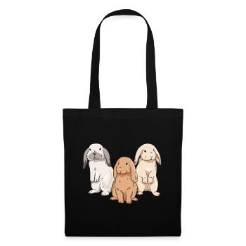 Conception de lapin mignon pour les propriétaires de lapins - Sac en tissu - noir - Devant