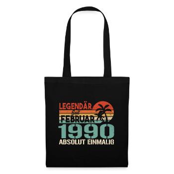 Geburtstagsgeschenk - Jahrgang Februar 1990 - Stoffbeutel - Schwarz - Vorne