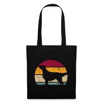Flat Coated Retriever Retro Vintage Silhouette - Sac en tissu - noir - Devant