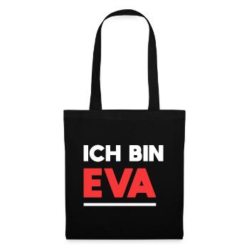 Eva Name Spruch für stolze Evas - Stoffbeutel - Schwarz - Vorne