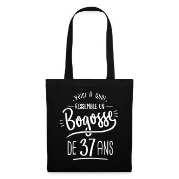 bogosse 37 ans cadeau humour anniversaire 37 ans - Sac en tissu - noir - Devant