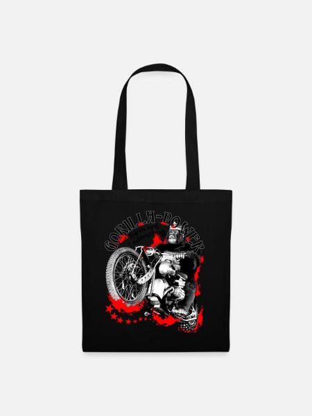 Gorilla Biker- Biker with passion - Tote Bag - black