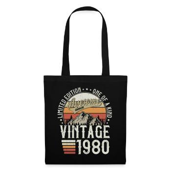 1980 Vintage Born Cadeau d’anniversaire - Sac en tissu - noir - Devant