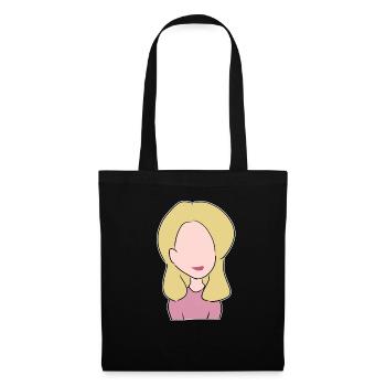 femme blonde - Sac en tissu - noir - Devant
