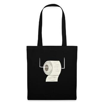 Toilettes en papier toilette - Sac en tissu - noir - Devant