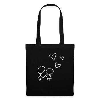 amoureux du cœur chers cœurs Saint-Valentin - Sac en tissu - noir - Devant
