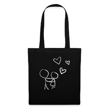 amoureux du cœur chers cœurs Saint-Valentin - Sac en tissu - noir - Devant
