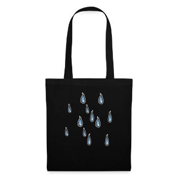 modèle d’eau de pluie le temps laisse tomber des larmes larmes - Sac en tissu - noir - Devant