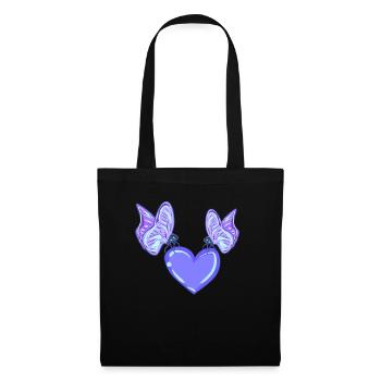 butterflies heart love purple - Tote Bag - black - Front