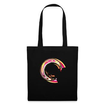 symbole de demi-cercle esthétique en jaune et rouge - Sac en tissu - noir - Devant