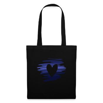 muster symbol blau herz liebe - Stoffbeutel - Schwarz - Vorne