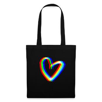 herz effekt 3d symbol liebe - Stoffbeutel - Schwarz - Vorne
