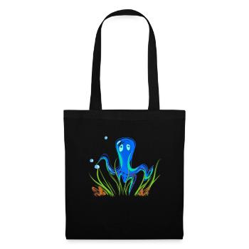 octopus animal sea animal symbol blue - Tote Bag - black - Front