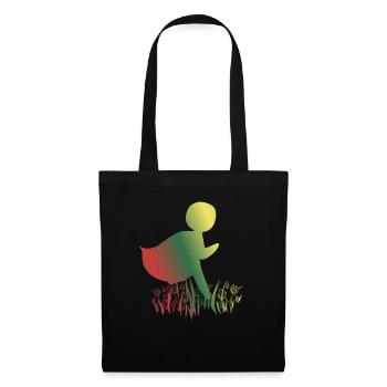 race man grass sport run héros - Sac en tissu - noir - Devant
