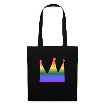 crown symbol lgbt colors rainbow - Tote Bag - black - Front