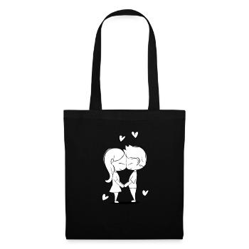 Lovers dear hearts couple in love couple - Tote Bag - black - Front