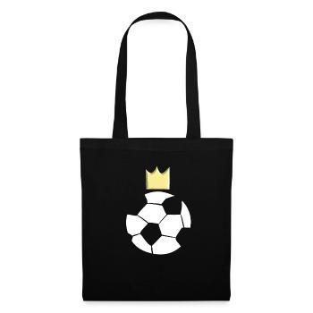 fußball ball sport sportler krone symbol - Stoffbeutel - Schwarz - Vorne