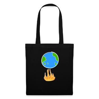 climate protection earth cartoon symbol climate - Tote Bag - black - Front