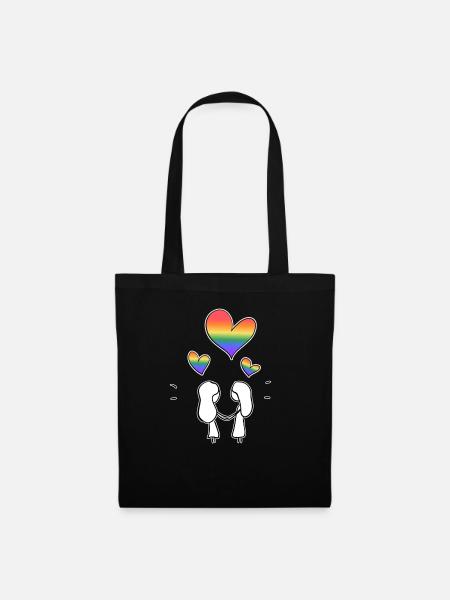 lgbt pärchen lesbisch liebe Valentinstag - Stoffbeutel - Schwarz