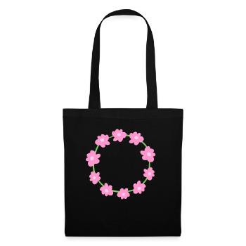 circle symbol shape flowers pink nature - Tote Bag - black - Front