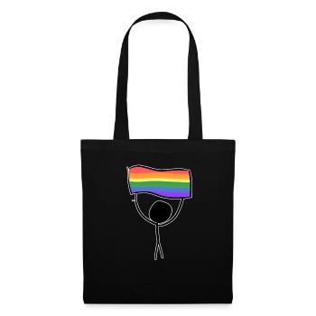 lgbt flagge symbol liebe mensch - Stoffbeutel - Schwarz - Vorne