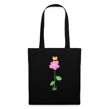 blume rosa pflanze krone symbol - Stoffbeutel - Schwarz - Vorne