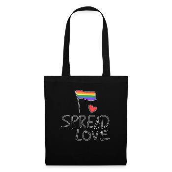 liebe verbreiten lgbt flagge symbol - Stoffbeutel - Schwarz - Vorne