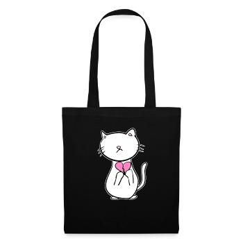 cat broken heart sad love - Tote Bag - black - Front
